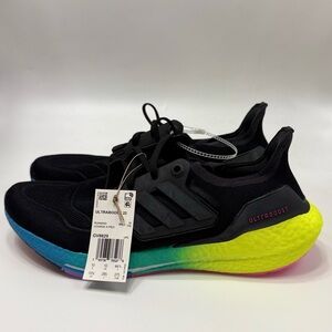 Adidas Ultraboost Black with Neon Gradient Sole Sneakers
